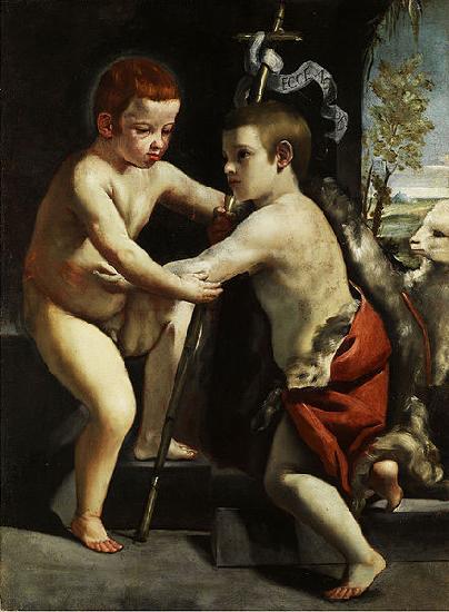 Guido Cagnacci Jesus and John the Baptist as children oil painting image